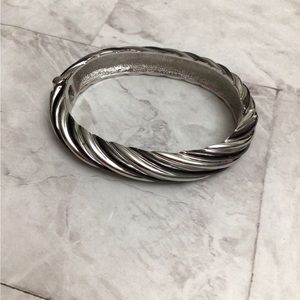 BUTLER Vintage 1980’s Silver and Black tone cuff bracelet